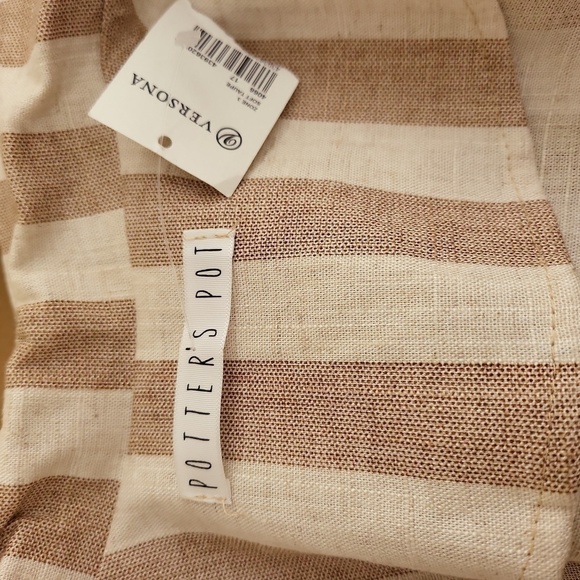 Potter's Pot Soft Taupe Striped Rayon/Linen Lightweight Blazer Size Small NWT - Picture 5 of 6